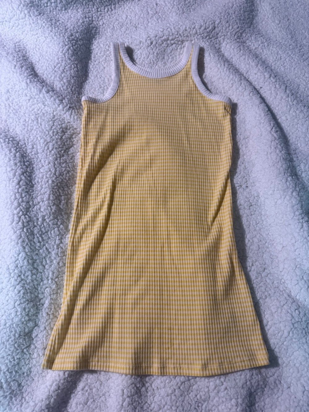 Old Navy Yellow and White Striped Ribbed Tank